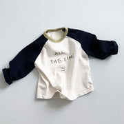 長袖Tシャツ カットソー ラグラン袖 Tシャツ こども キッズ 丸襟 トップス カジュアル プリント 男の子 女の子 ユニセックス