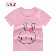 Tシャツ 半袖 子供服 ラウンドネック プリント柄 キッズ 男の子 女の子 デイリー シンプル おしゃれ かわいい トップス カジュアル 普段着 カットソー フルーツ アニマル ブルドーザー 消防車
