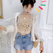 ビスチェ ベスト レディース 女性 トップス ニット クロシェ編み クロップド丈 ショート丈 重ね着 レイヤード おしゃれ かわいい お出かけ