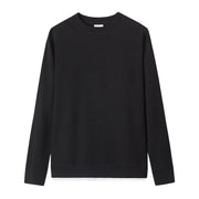長袖Tシャツ 長袖カットソー メンズ 男性 紳士 トップス 長袖 ラウンドネック ワッフル風 無地 カジュアル シンプル おしゃれ 着回し力 普段使い おでかけ 大きいサイズ 秋 冬