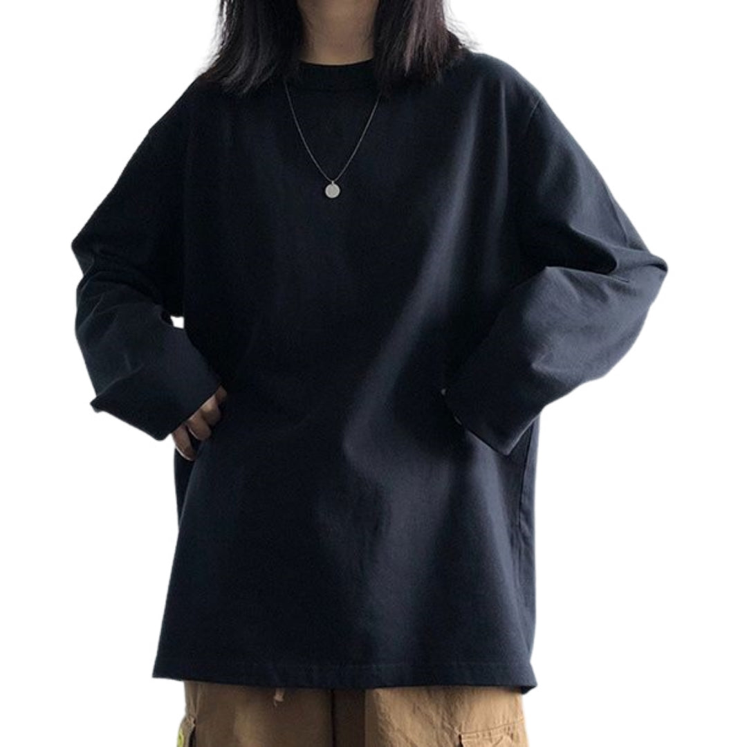 ロングTシャツ 長袖 ロンT レディース クルーネック 丸首 トップス 無地 単色 シンプル 定番 ゆったり 婦人服 女性 大きいサイズ カジュアル