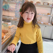 カットソー 長袖 キッズ ベビー 子供服 女の子 男の子 トップス ハイネック プルオーバー 無地 ソリッドカラー 厚手 着回し 定番 カジュアル 普段着 デイリー 外出 お出掛け 通園 通学 女児 男児 女子 男子 こども服