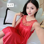 ネグリジェ ルームウェア ノースリーブ パジャマ ナイトウェア ワンピース レディース 女性 Aライン Vネック レース フリル リボン 透け感 薄手 ひざ丈 膝丈 ミディアム丈 刺繍 フラワー 花柄 シフォン 部屋着 寝巻 寝間着 婦人用 ピンク ブルー パープル 青 紫 ブルー 青 レッド 赤