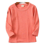 Tシャツ カットソー 子供服 子供用 キッズ ベビー 女の子 男の子 長袖 ラウンドネック 無地 単色 シンプル おしゃれ ヘビロテ カラバリ豊富 トップス