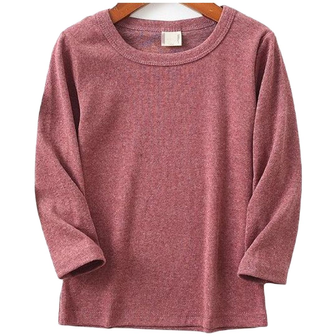 Tシャツ カットソー 子供服 子供用 キッズ ベビー 女の子 男の子 長袖 ラウンドネック 無地 単色 シンプル おしゃれ ヘビロテ カラバリ豊富 トップス
