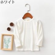 Tシャツ カットソー 子供服 子供用 キッズ ベビー 女の子 男の子 長袖 ラウンドネック 無地 単色 シンプル おしゃれ ヘビロテ カラバリ豊富 トップス