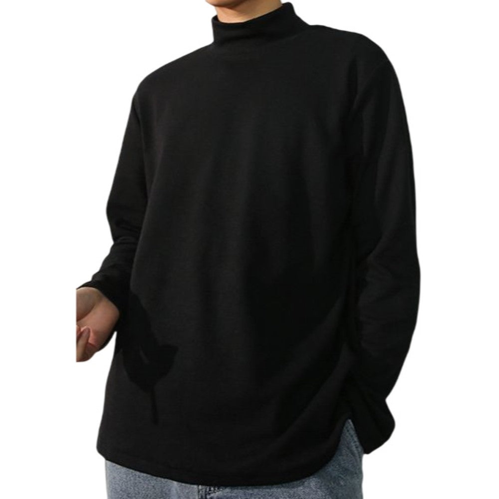 長袖カットソー ロンT ロングTシャツ メンズ トップス プルオーバー ブラック バリエーション画像