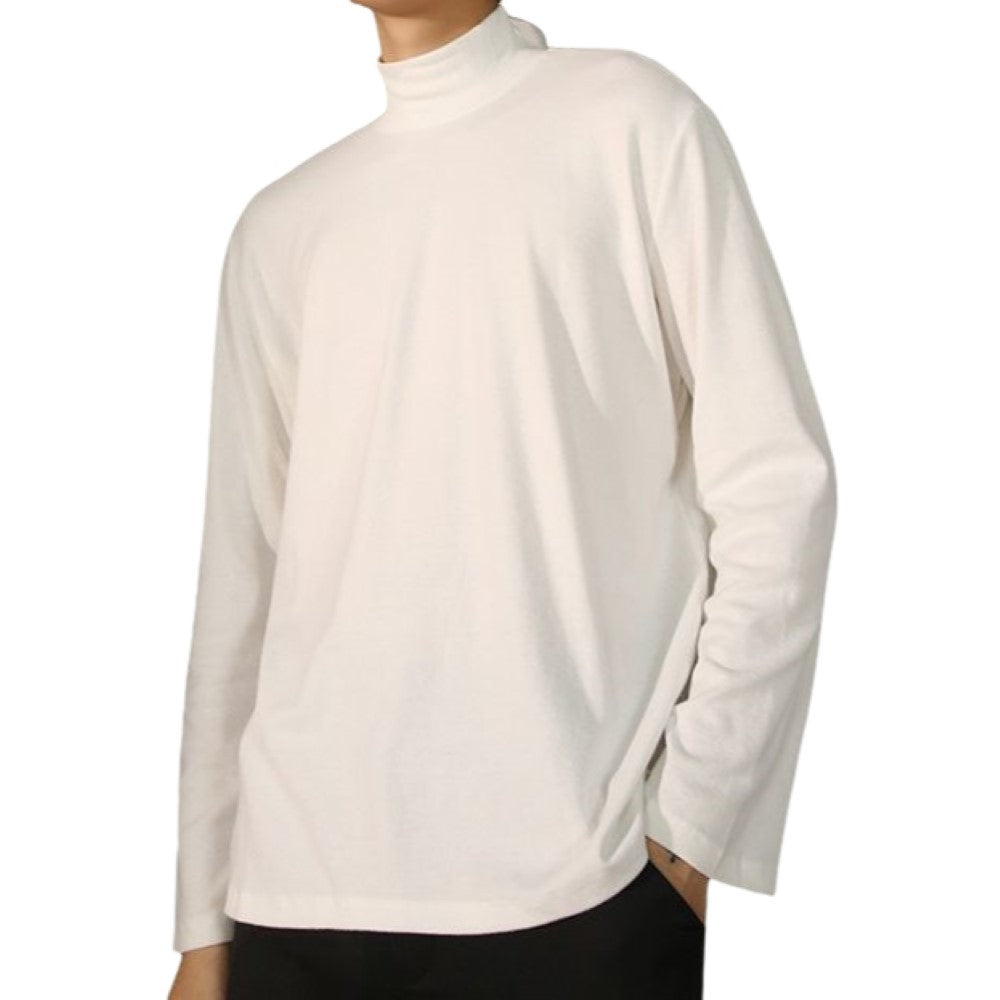 長袖カットソー ロンT ロングTシャツ メンズ トップス プルオーバー ホワイト バリエーション画像