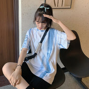 カットソー Tシャツ レディース トップス ラウンドネック 半袖 タイダイ柄 おしゃれ カジュアル 着回し 普段使い お出かけ