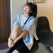 カットソー Tシャツ レディース トップス ラウンドネック 半袖 タイダイ柄 おしゃれ カジュアル 着回し 普段使い お出かけ
