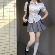 シャツ 半袖 レディース 女性 婦人服 トップス パフスリーブ バックリボン ブラウス コスプレ 無地 単色 おしゃれ かわいい 大きいサイズあり