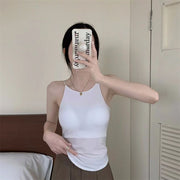 キャミソール ブラトップ レディース 女性 トップス ノースリーブ カップ付き カップ入り 薄手 無地 ホワイト ブラック グレー シンプル カジュアル ラフ フェミニン クール かっこいい 可愛い キュート おしゃれ 春 夏