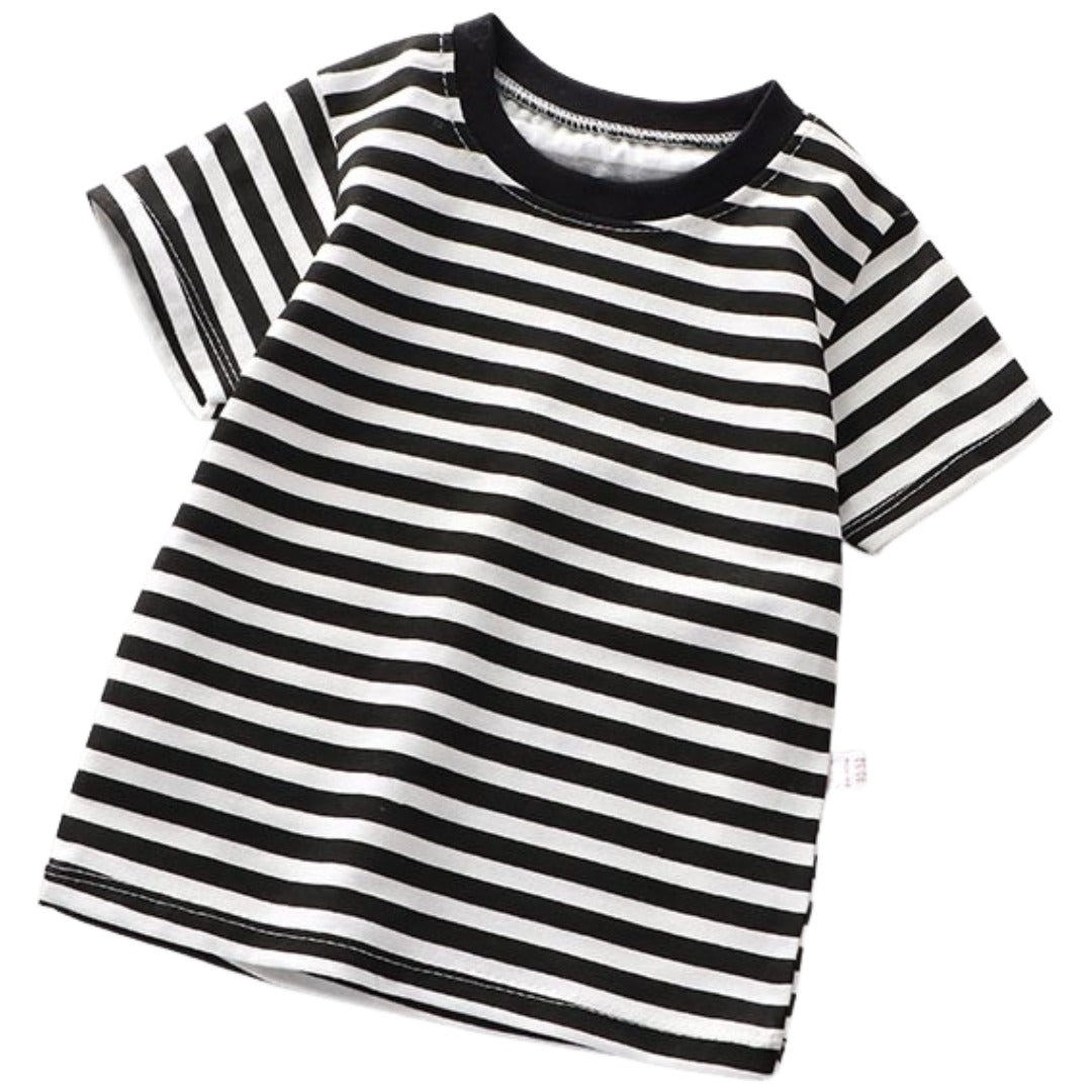 Tシャツ カットソー 半袖 キッズ 子供服 男の子 女の子 トップス ラウンドネック ボーダー柄 女児 男児 かわいい おしゃれ 定番 シンプル カジュアル お出かけ 部屋着 通学 遊び着
