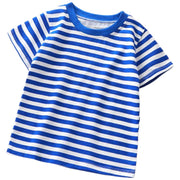 Tシャツ カットソー 半袖 キッズ 子供服 男の子 女の子 トップス ラウンドネック ボーダー柄 女児 男児 かわいい おしゃれ 定番 シンプル カジュアル お出かけ 部屋着 通学 遊び着