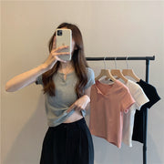 カットソー Tシャツ 半袖 レディース 無地 単色 キーネック コンパクト 大きいサイズ有 トップス おしゃれ カジュアル デイリー シンプル 普段使い 着回し 大人可愛い 女性用 婦人用