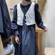 ベスト ジレ かぎ編み針 ニット レイヤード ショート レディース 女性 婦人 重ね着 お洒落 おしゃれ ナチュラル