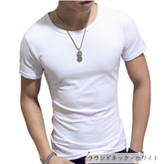 Tシャツ メンズ 男性用 トップス 半袖 Vネック ラウンドネック 無地 大きいサイズ シンプル おしゃれ カジュアル 着回し力 丸首 紳士用 カラバリ豊富 ホワイト ブラック グレー ブルー ネイビー ブラウン グリーン ワイン レッド 白 黒 青 茶色 緑 赤