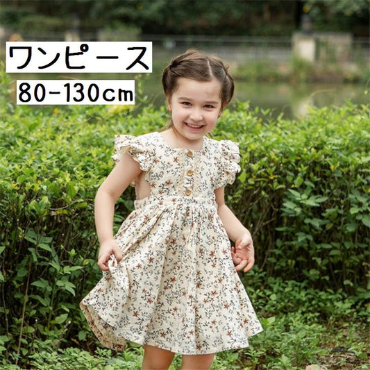 ワンピース ノースリーブワンピース キッズ 子供服 女の子 フリル 商品画像