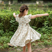 ワンピース ノースリーブワンピース キッズ 子供服 女の子 フリル ボタン レース 花柄 膝上丈 かわいい おしゃれ 涼しい お出かけ