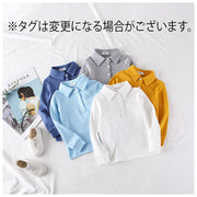 ポロシャツ トップス 子供服 キッズ ベビー 男の子 女の子 POLO 襟付き 長袖 無地 シンプル オールシーズン かわいい おしゃれ カジュアル お出掛け