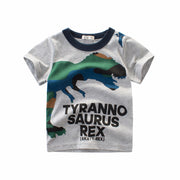 Tシャツ カットソー ラウンドネック 丸襟 丸首 半袖 クルーネック 子供用 ベビー キッズ 恐竜 ダイナソー 迷彩柄 バイカラー 遊び着 通学 通園 カジュアル