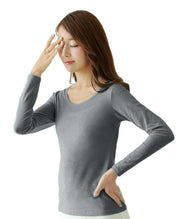 Tシャツ カットソー カップ付き ブラトップ プルオーバー 長袖 ラウンドネック シンプル 無地 レディース トップス インナー カジュアルスタイル