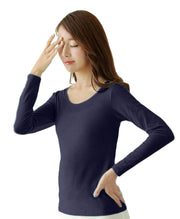 Tシャツ カットソー カップ付き ブラトップ プルオーバー 長袖 ラウンドネック シンプル 無地 レディース トップス インナー カジュアルスタイル