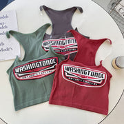 キャミソール カップ付き レディース 女性用 トップス ラウンドネック 丈短め クリアストラップ 英字ロゴ セクシー おしゃれ 可愛い 肌見せ フィット感 伸縮性