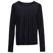 Tシャツ 長袖 ロングTシャツ カットソー レディース 女性 トップス インナー 薄手 ラウンドネック 重ね着 無地 単色 シンプル 着回し 婦人服