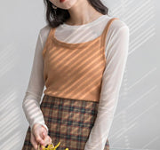 Tシャツ 長袖 ロングTシャツ カットソー レディース 女性 トップス インナー 薄手 ラウンドネック 重ね着 無地 単色 シンプル 着回し 婦人服