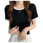Tシャツ 半袖 カットソー レディース 女性 婦人服 トップス ラウンドネック 大きいサイズ 無地 シンプル 定番 ベーシック 着回し ヘビロテ カジュアル かわいい お出かけ 夏 春 黒 灰 白 ピンク 青