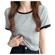 Tシャツ 半袖 カットソー レディース 女性 婦人服 トップス ラウンドネック 大きいサイズ 無地 シンプル 定番 ベーシック 着回し ヘビロテ カジュアル かわいい お出かけ 夏 春 黒 灰 白 ピンク 青