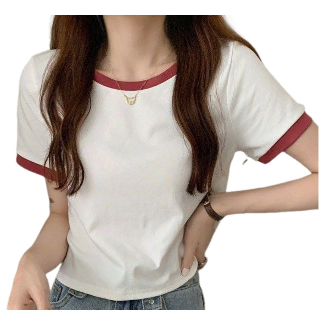 Tシャツ 半袖 カットソー レディース 女性 婦人服 トップス ラウンドネック 大きいサイズ 無地 シンプル 定番 ベーシック 着回し ヘビロテ カジュアル かわいい お出かけ 夏 春 黒 灰 白 ピンク 青