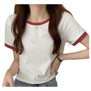 Tシャツ 半袖 カットソー レディース 女性 婦人服 トップス ラウンドネック 大きいサイズ 無地 シンプル 定番 ベーシック 着回し ヘビロテ カジュアル かわいい お出かけ 夏 春 黒 灰 白 ピンク 青