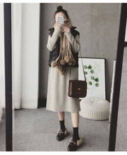 ニットワンピース ワンピース レディース 女性 長袖 ロング丈 タートルネック リブニット あったか 暖かい 無地 シンプル 単色 お洒落 お出かけ 普段使い 秋冬 婦人用