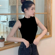 カットソー レディース 女性用 トップス ノースリーブ クルーネック 無地 単色 シンプル カジュアル おしゃれ 普段使い おでかけ 夏服 大きいサイズ ブラック ホワイト グレー