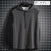 パーカー プルオーバー 袖なし ベスト メンズ 男性 大きいサイズ トップス フード付き ノースリーブ 無地 単色 シンプル スポーティー スポーツ 涼し気 夏 かっこいい お洒落 カジュアル ゆったり