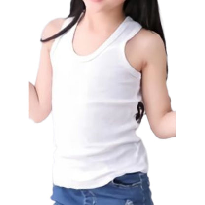 タンクトップ 子供服 男の子 女の子 キャミソール ガール タンクトップ×ホワイト バリエーション画像