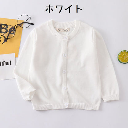 カーディガン キッズ 長袖 ラウンドネック 丸首 子供 商品画像2