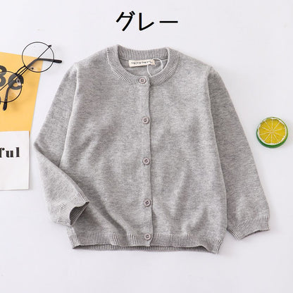 カーディガン キッズ 長袖 ラウンドネック 丸首 子供 商品画像4