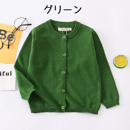 カーディガン キッズ 長袖 ラウンドネック 丸首 子供 商品画像5