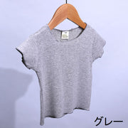 Tシャツ トップス 半袖 子供服 ベビー キッズ 夏 かわいい シンプル カットソー クルーネック 丸襟 無地 カジュアル 通園 通学
