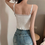キャミソール パッド付き レディース 女性 トップス インナー 肌着 ノースリーブ ショート丈 袖なし シャーリング レース かわいい おしゃれ
