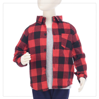 子供シャツ 長袖シャツ チェックシャツ トップス 子供服 キッズ 商品画像2
