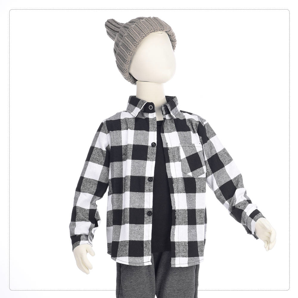 子供シャツ 長袖シャツ チェックシャツ トップス 子供服 キッズ 商品画像3
