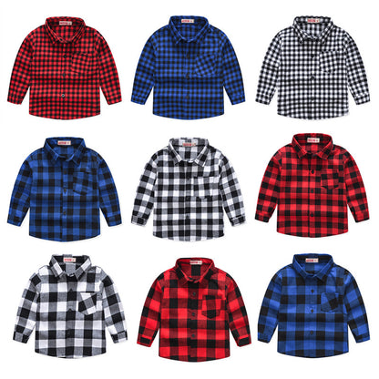 子供シャツ 長袖シャツ チェックシャツ トップス 子供服 キッズ 商品画像5