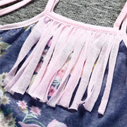 カバーオール ベビー服 キャミソール 花柄 フラワー キャミ 長ズボン ベビー用 可愛い かわいい おしゃれ カジュアルデザイン 足首ゴム 女の子 女児