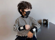カットソー キッズ ベビー ジュニア 子供服 男の子 女の子 トップス ハイネック ボーダー 長袖 縞々 縞柄 シマシマ カジュアル 着回し力 おしゃれ 春 秋
