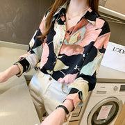 シャツ ブラウス レディース 婦人服 トップス 長袖 半袖 襟付き スタンダードカラー 前あき 花柄 フラワープリント 大柄 おしゃれ かっこいい キレイめ系 通勤 オフィスファッション かわいい デイリー 普段使い 大人女子 大きいサイズ