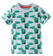 Tシャツ カットソー 半袖 キッズ ベビー 男の子 女の子 ラウンドネック 通園 通学 夏 普段着 恐竜 カジュアル かわいい おしゃれ こども服
